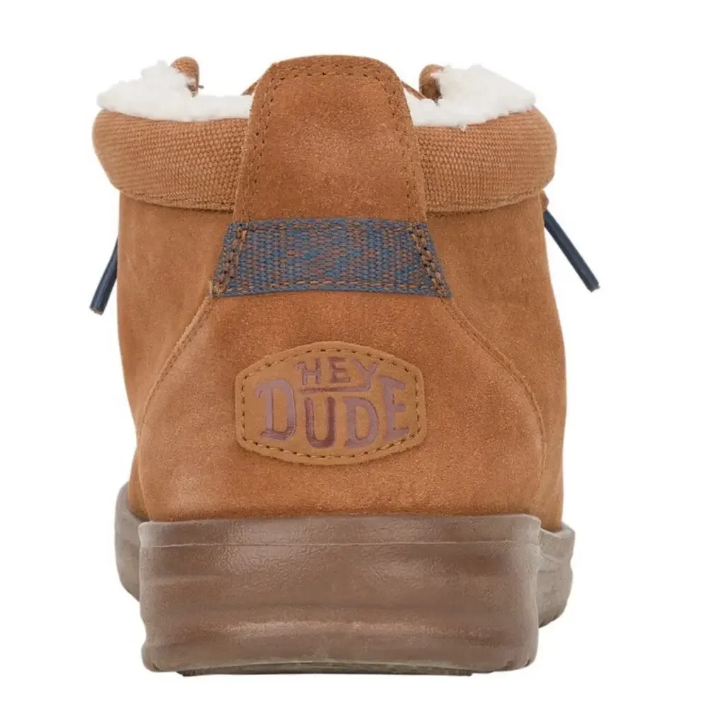 Hey Dude Mens 9 Wally Cozy Mid Gripr Warmth Lined Slip On Brown W/ Extra Insert